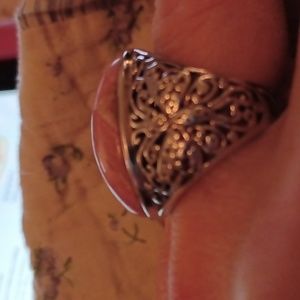 Beautiful sterling silver agate ring, size 8